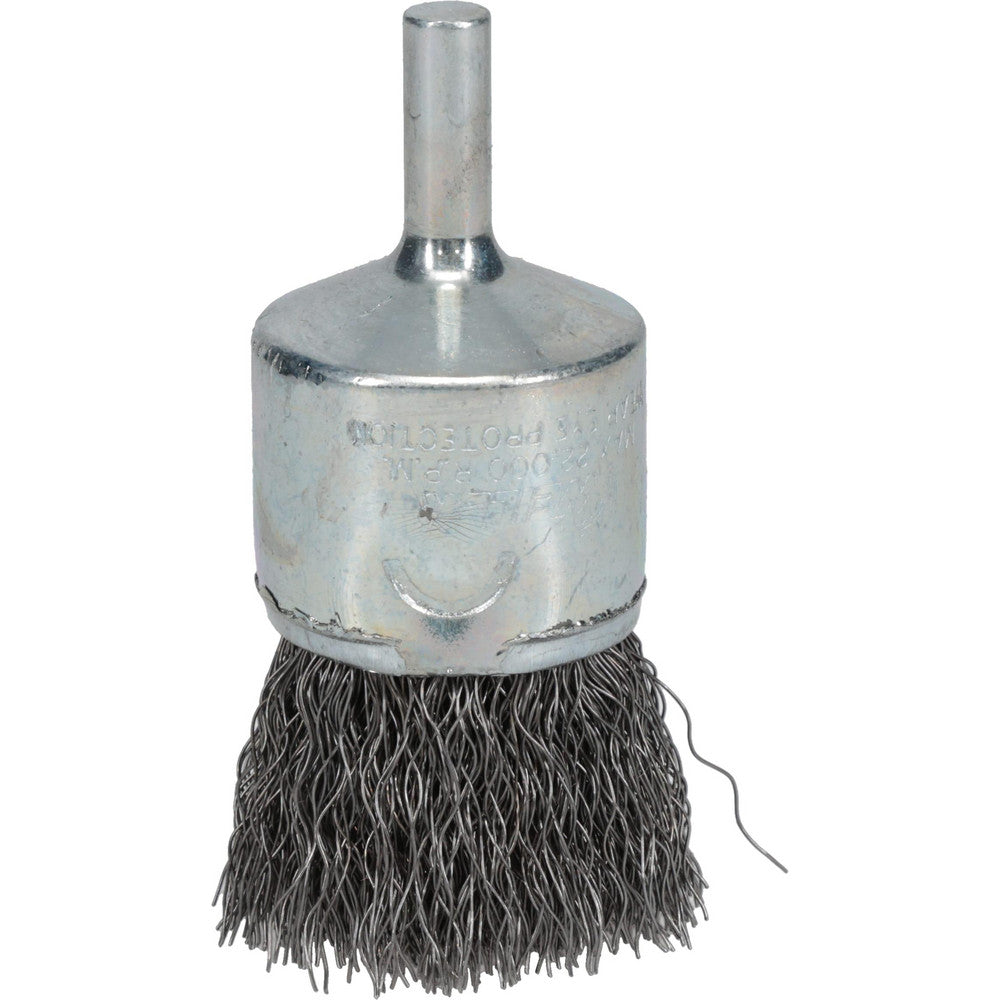 Weiler 90293 End Brushes 1" Dia, Steel, Crimped Wire