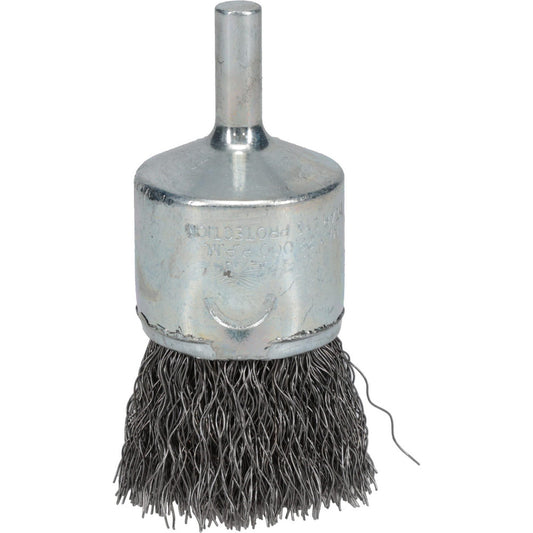 Weiler 90293 End Brushes 1" Dia, Steel, Crimped Wire