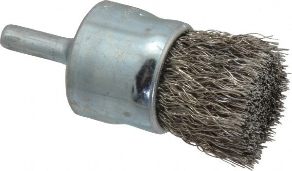 Weiler 90296 End Brush 1" Dia, Stainless Steel, Crimped Wire
