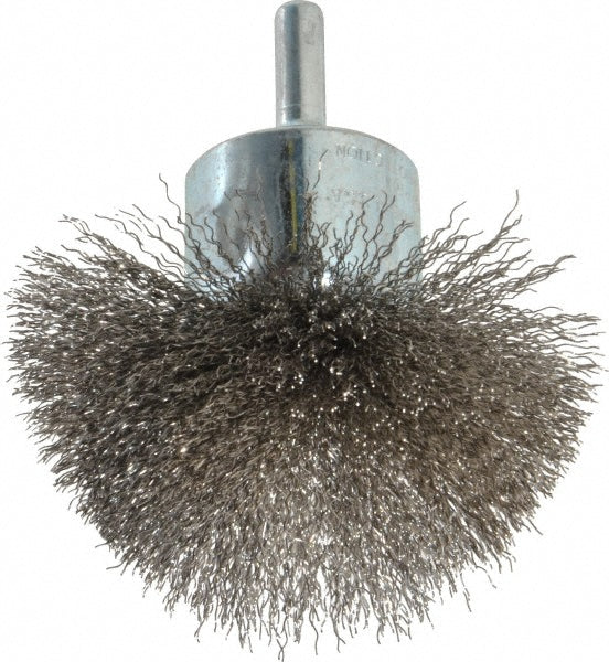 Weiler 90307 End Brushes 3" Dia, Stainless Steel, Crimped Wire