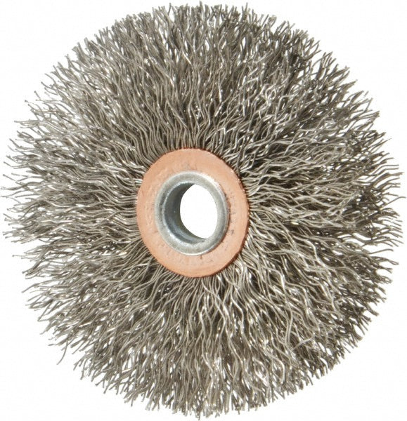 Weiler 90314 Wheel Brush 3" Wheel Dia, 1/2" Face Width, 0.0140" Wire Dia, Crimped