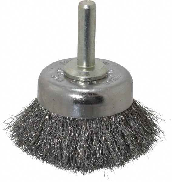 Weiler 90315 Cup Brush 1-3/4" Dia, 0.006" Wire Dia, Steel, Crimped