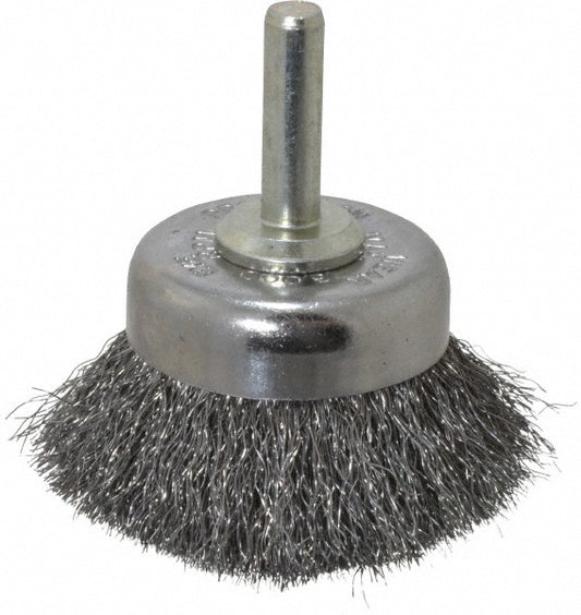 Weiler 90315 Cup Brush 1-3/4" Dia, 0.006" Wire Dia, Steel, Crimped