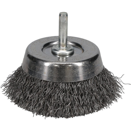 Weiler 90318 Cup Brush 2-3/4" Dia, 0.0118" Wire Dia, Steel, Crimped