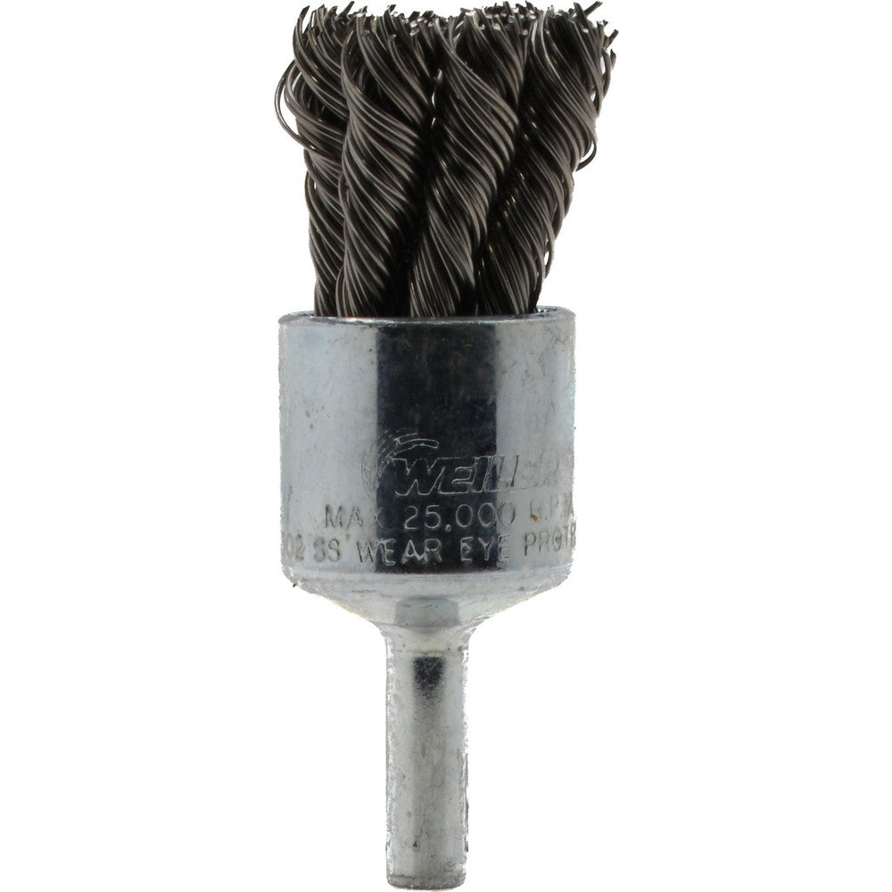 Weiler 90322 End Brushes 3/4" Dia, Stainless Steel, Knotted Wire
