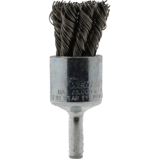 Weiler 90322 End Brushes 3/4" Dia, Stainless Steel, Knotted Wire