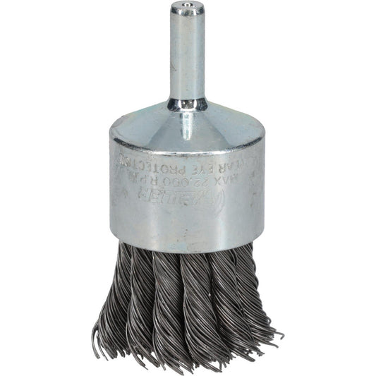 Weiler 90323 End Brushes 1-1/8" Dia, Steel, Knotted Wire