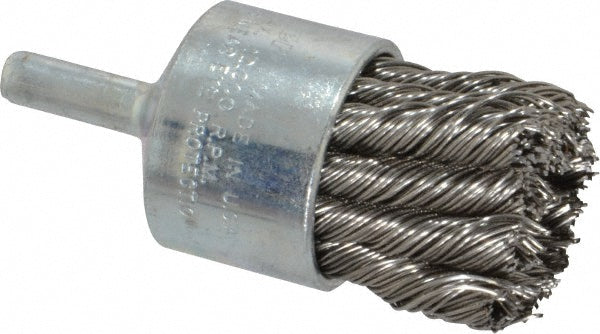 Weiler 90326 End Brushes 1-1/8" Dia, Stainless Steel, Knotted Wire