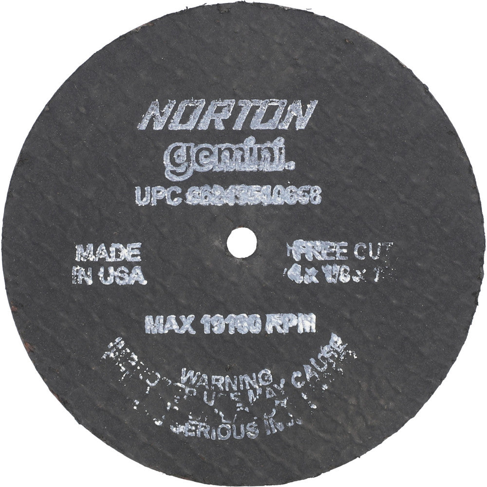 Norton 66243510658 Cut-Off Wheel 4" Dia, 1/8" Thick, 1/4" Hole, Aluminum Oxide