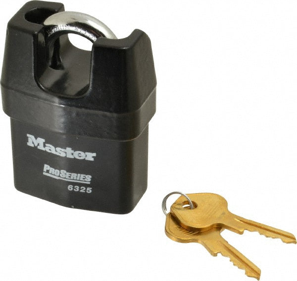 Master Lock 6325 Padlock Laminated Steel, Keyed Different, 2-3/8" Wide