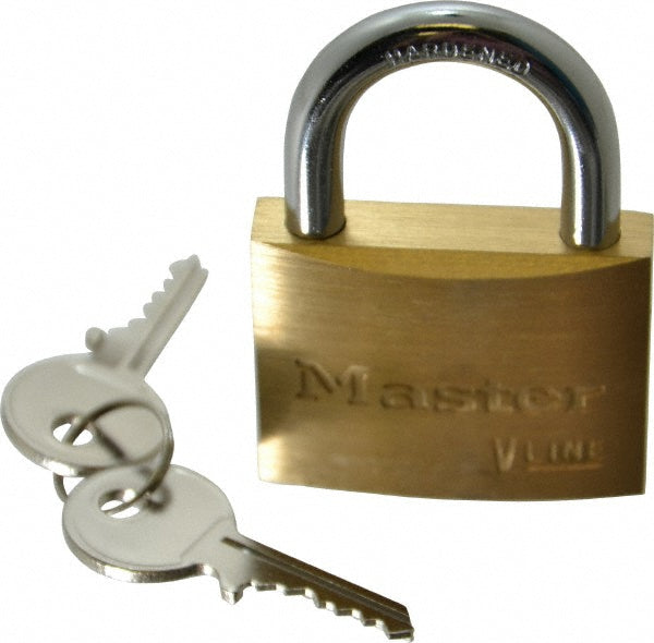 Master Lock 4150 Padlock Brass, Keyed Different, 1-7/8" Wide