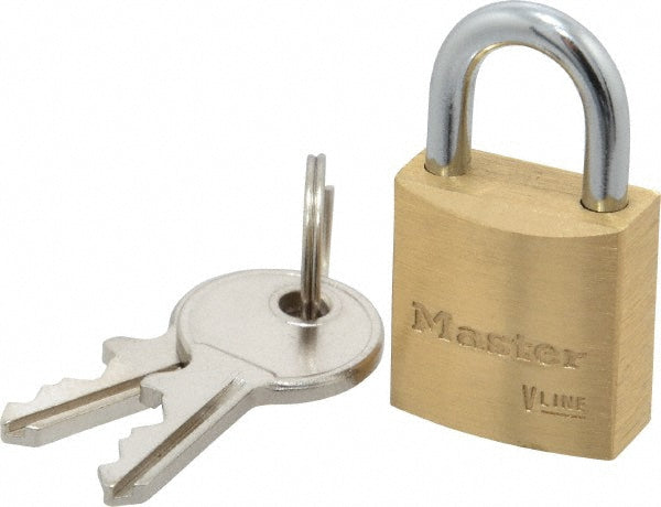 Master Lock 4120 Padlock Brass, Keyed Different, 3/4" Wide
