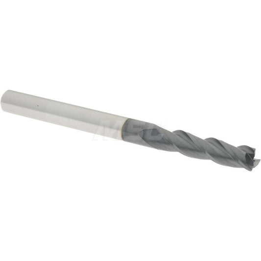 Accupro 00476572 Corner Radius End Mill 1/8" Dia, 1/2" LOC, 0.01" Radius, 3 Flutes, Solid Carbide