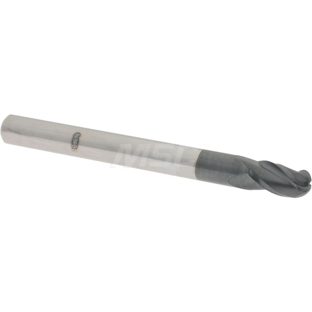 Accupro 00476887 Ball End Mill 0.1875" Dia, 0.3125" LOC, 3 Flute, Solid Carbide