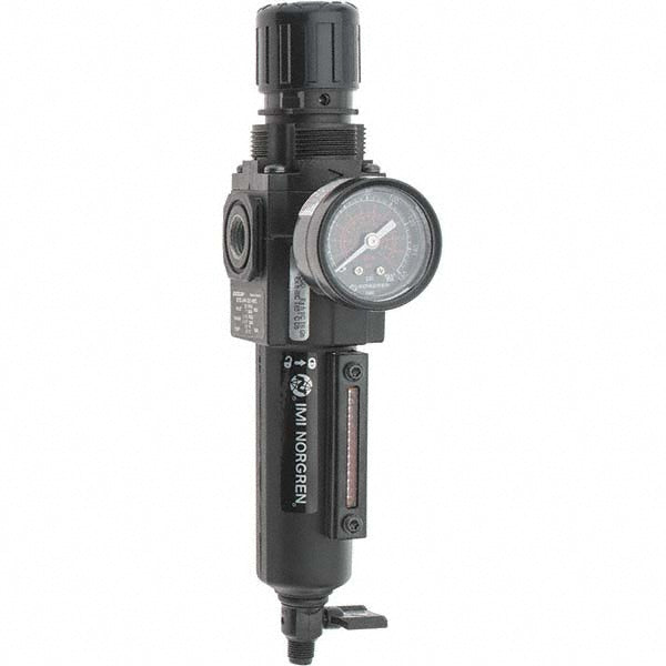 Norgren B72G-2AK-QE1-RMG FRL Combination Unit 1/4 NPT, Compact, 1 Pc Filter/Regulator with Pressure Gauge