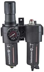 Norgren 24-074-162-260 FRL Combination Unit 1/2 NPT, Standard, 2 Pc Filter/Regulator-Lubricator with Pressure Gauge