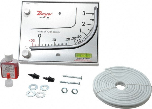 Dwyer MARK II 25 10 Max psi, 3% Accuracy, Plastic Manometer