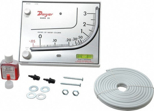 Dwyer MARK II 25 10 Max psi, 3% Accuracy, Plastic Manometer