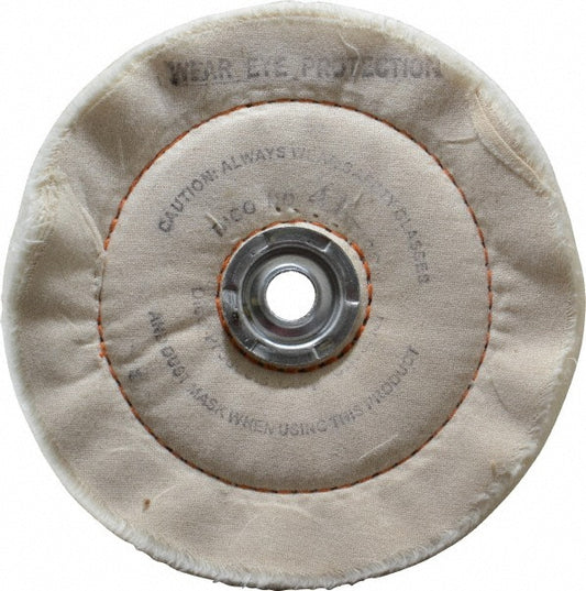 Dico 7000204 Unmounted Cushion Sewn Buffing Wheel 6" Dia, 3/4" Thick, 1/2" Arbor Hole Dia