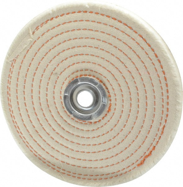 Dico 7000195 Unmounted Spiral Sewn Buffing Wheel 6" Dia, 1/2" Thick, 1/2" Arbor Hole Dia
