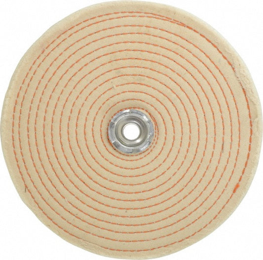 Dico 7000248 Unmounted Spiral Sewn Buffing Wheel 8" Dia, 1/2" Thick, 1/2" Arbor Hole Dia