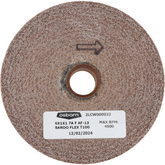 Value Collection 6X1X1 T100 7A F Deburring Wheel 6" Dia, 1" Face Width, 1" Hole, Density 7, Aluminum Oxide