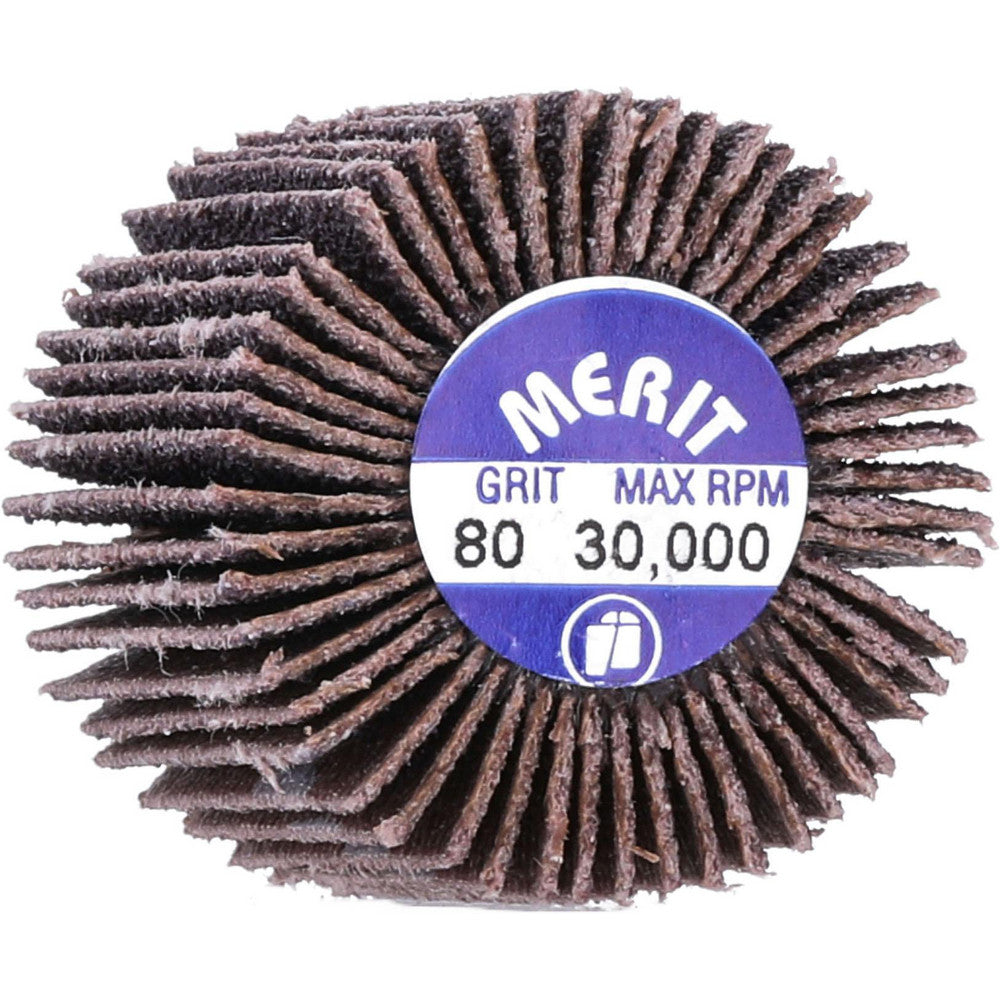 Merit Abrasives 08834131009 Mounted Flap Wheel 1" Face Width, 80 Grit, Ceramic Alumina