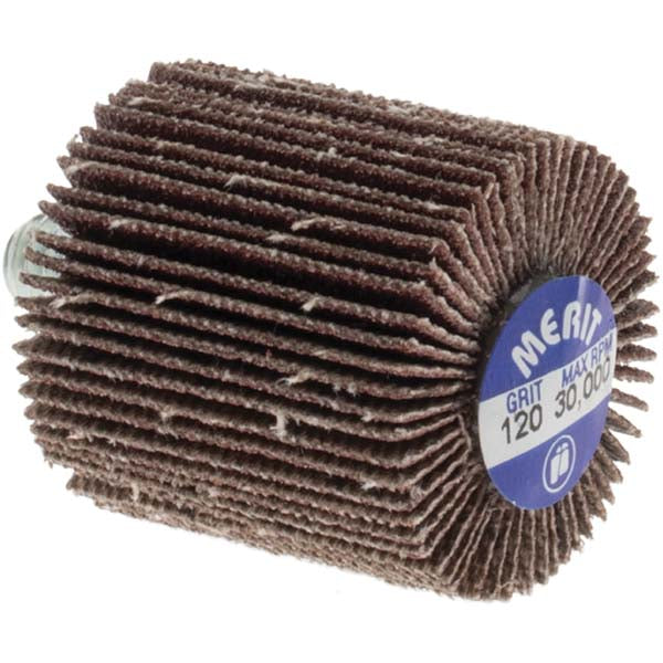Merit Abrasives 08834131010 Mounted Flap Wheel 1" Face Width, 120 Grit, Ceramic Alumina