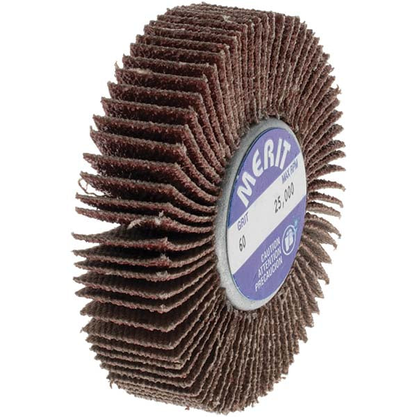 Merit Abrasives 08834133001 Mounted Flap Wheel 1/2" Face Width, 60 Grit, Ceramic Alumina