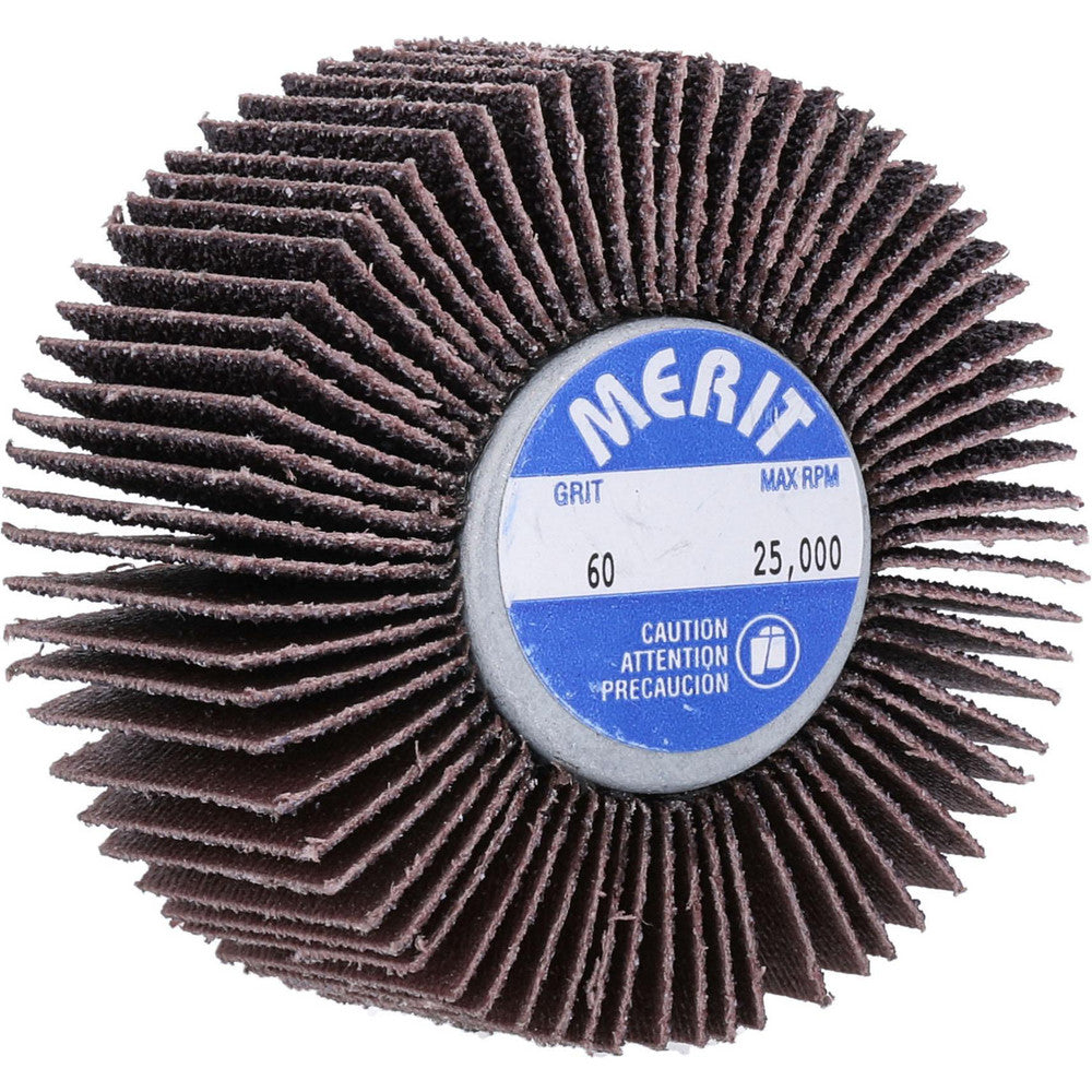 Merit Abrasives 08834133015 Mounted Flap Wheel 1" Face Width, 60 Grit, Ceramic Alumina