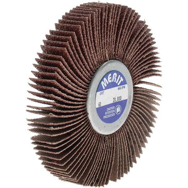Merit Abrasives 08834135001 Mounted Flap Wheel 1/2" Face Width, 60 Grit, Ceramic Alumina