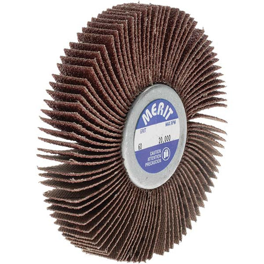 Merit Abrasives 08834135001 Mounted Flap Wheel 1/2" Face Width, 60 Grit, Ceramic Alumina
