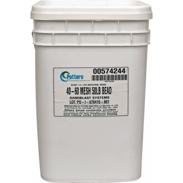 Potters Industries, Llc 601846 Abrasive Blasting Media  Coarse Grade,  Smooth,  Glass Bead