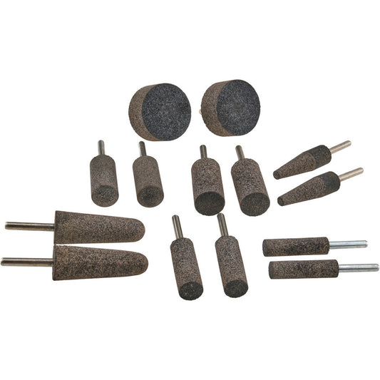 Grier Abrasives KT-1/4-14AW-RSN 14 Piece Aluminum Oxide Resinoid Abrasive Point Set