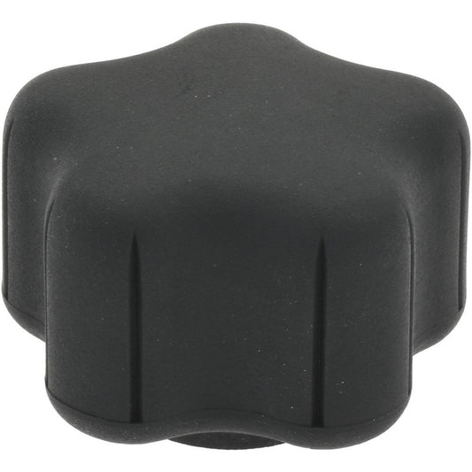 Gibraltar 5B40A205A8Z002G Lobed Knob 1.52" Head Dia, 5 Points, Thermoplastic Elastomer, Black