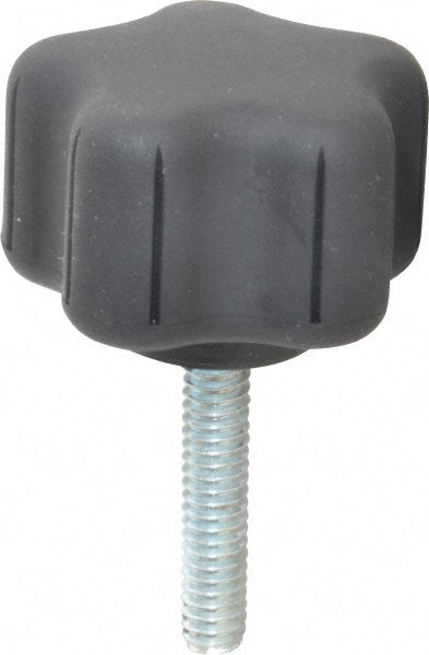 Gibraltar 5B40B924A8Z001G Lobed Knob 1.52" Head Dia, 5 Points, Thermoplastic Elastomer, Black