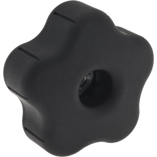 Gibraltar 5B60F207A8Z001G Lobed Knob 2.26" Head Dia, 5 Points, Thermoplastic Elastomer, Black