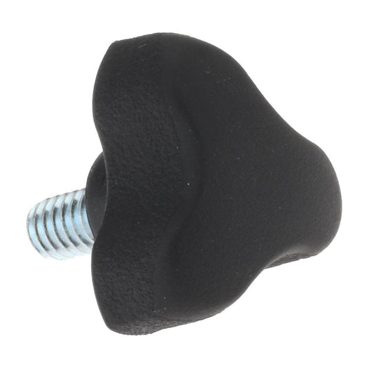 Gibraltar 5J30B921A8Z001G Lobed Knob 1.18" Head Dia, 3 Points, Thermoplastic Elastomer, Black