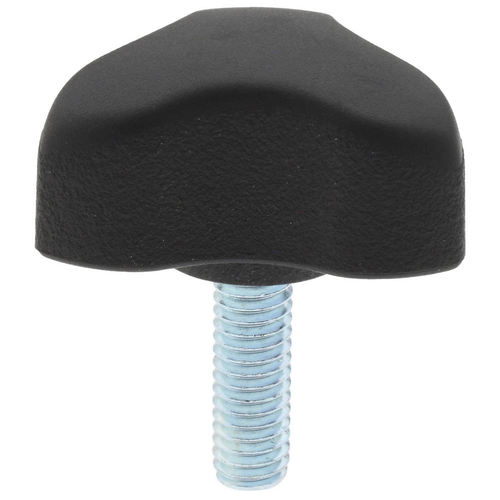 Gibraltar 5J45B931A8Z001G Lobed Knob 1.77" Head Dia, 3 Points, Thermoplastic Elastomer, Black