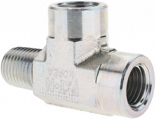 Eaton 2092-4-4S Industrial Pipe Tee 1/4 x 1/4" Male Thread, MNPT x FNPT x FNPT