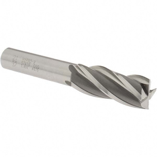 OSG 5741900 Square End Mill 21/32'' Dia, 1-5/8'' LOC, 1/2'' Shank Dia, 3-5/8'' OAL, 4 Flutes, Vanadium High Speed Steel