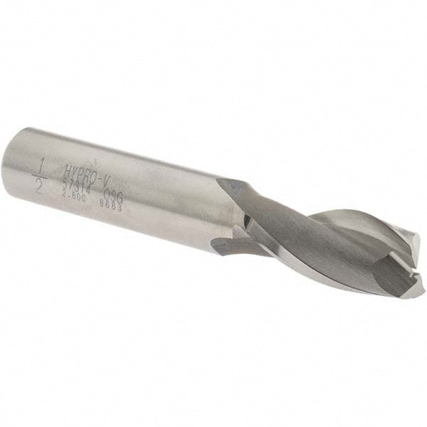 OSG 5731400 Square End Mill 1/2'' Dia, 1'' LOC, 1/2'' Shank Dia, 3'' OAL, 2 Flutes, Vanadium High Speed Steel