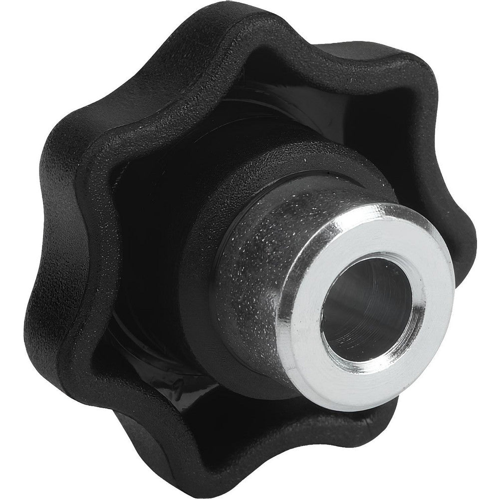 KIPP K0153.1CM1 Lobed Knob 1.57" Head Dia, 7 Points, Thermoplastic Elastomer, Black