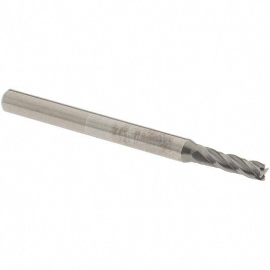 OSG 404-0938 Square End Mill 3/32'' Dia, 5/16'' LOC, 1/8'' Shank Dia, 1-1/2'' OAL, 4 Flutes, Solid Carbide