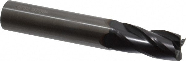 OSG 404-468811 Square End Mill 15/32'' Dia, 1'' LOC, 1/2'' Shank Dia, 3'' OAL, 4 Flutes, Solid Carbide