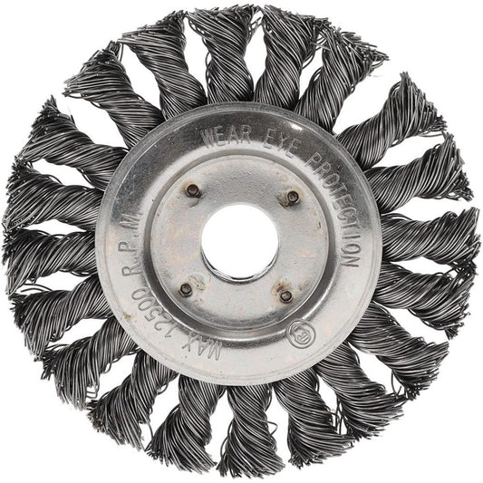 Value Collection S00651927 Wheel Brush 4" Wheel Dia, 1/2" Face Width, 0.0120" Wire Dia, Knotted