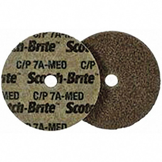 3M 7000045847 Deburring Wheel 3" Dia, 1/4" Face Width, 1/4" Hole, Density 7, Aluminum Oxide