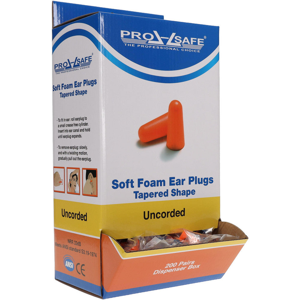 PRO-SAFE JY035 Earplugs 33 dB, Foam, Bullet, Roll Down, Uncorded,  n-Metal Detectable