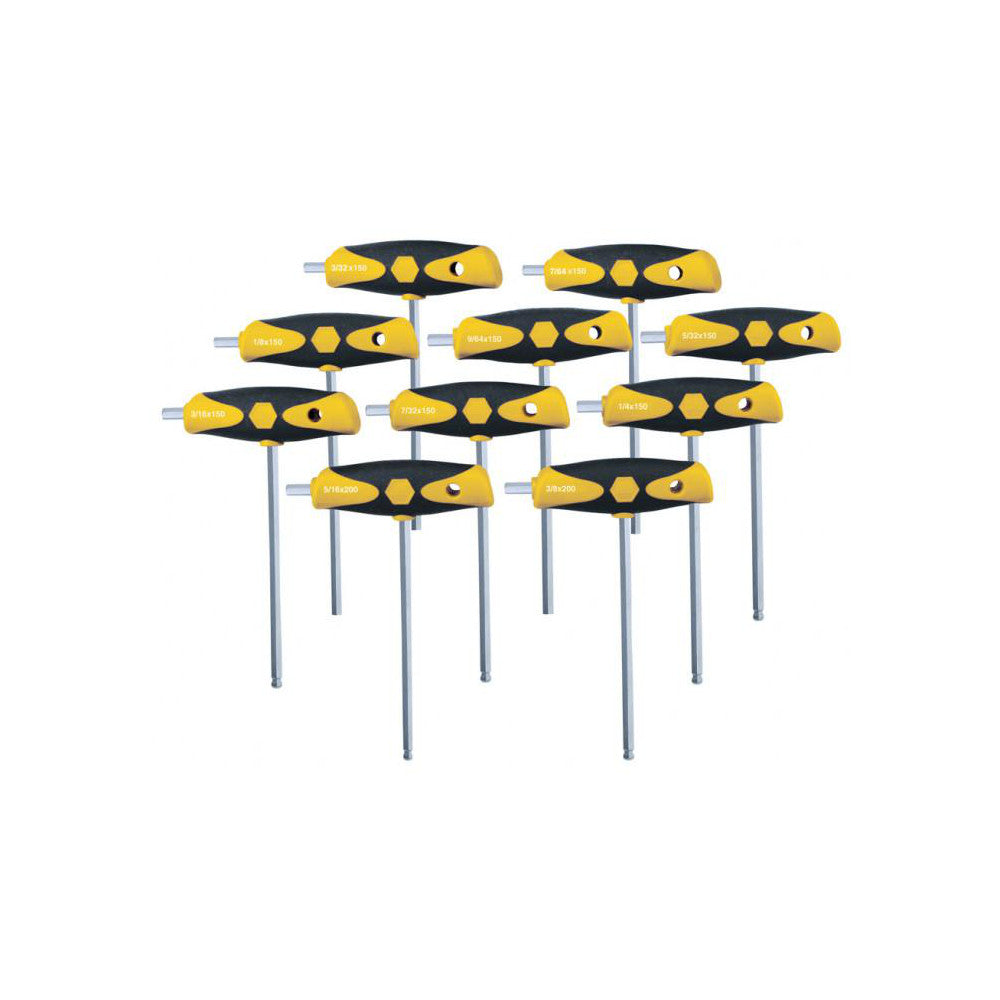 Wiha 54097 10 Piece T-Handle Ball End Hex Key Set