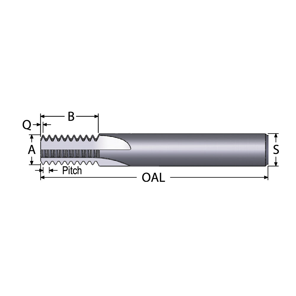 Scientific Cutting Tools, Inc. TM6-.75MM-SA Straight Flute Thread Mill Internal, 3 Flutes, 1/4" Shank Dia, Solid Carbide